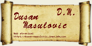 Dušan Mašulović vizit kartica